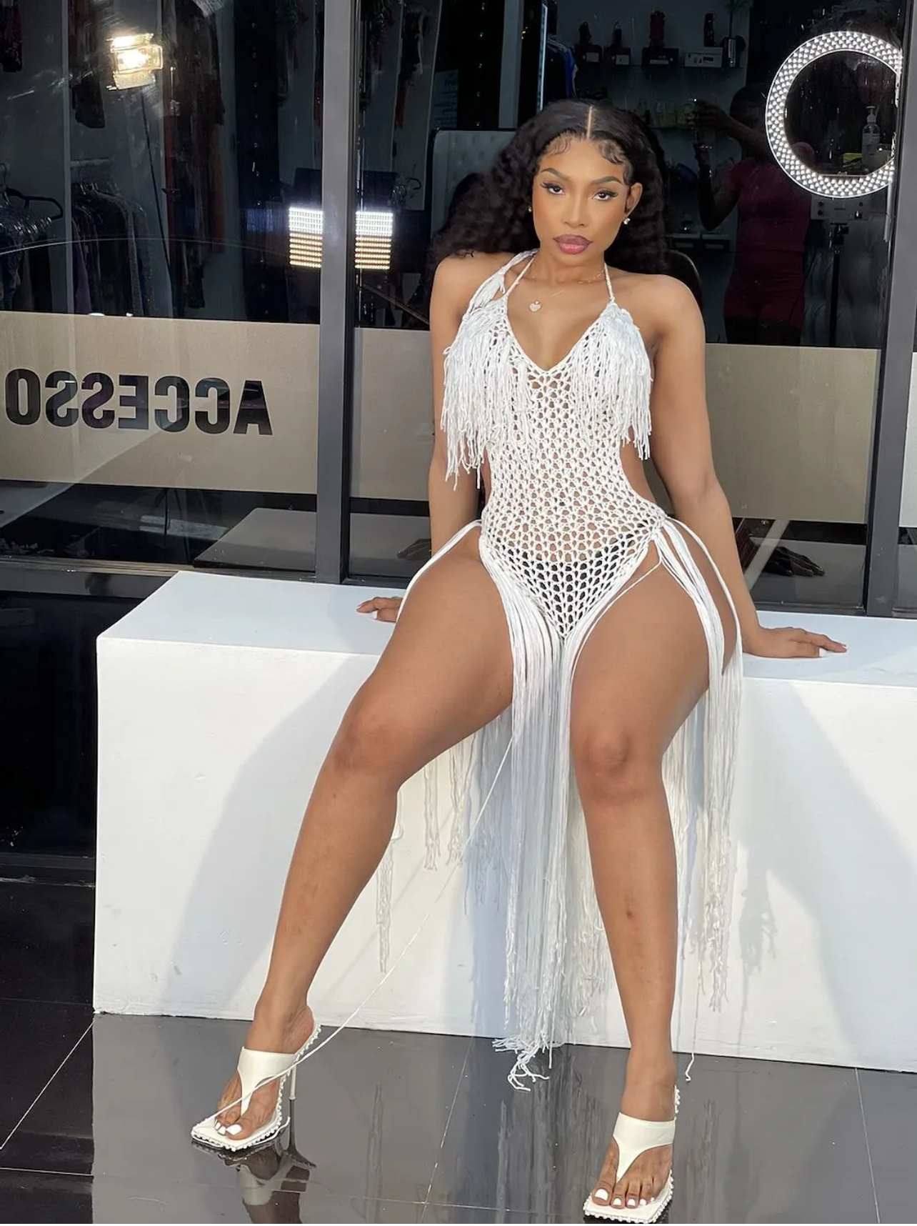 Crochet fringe one piece